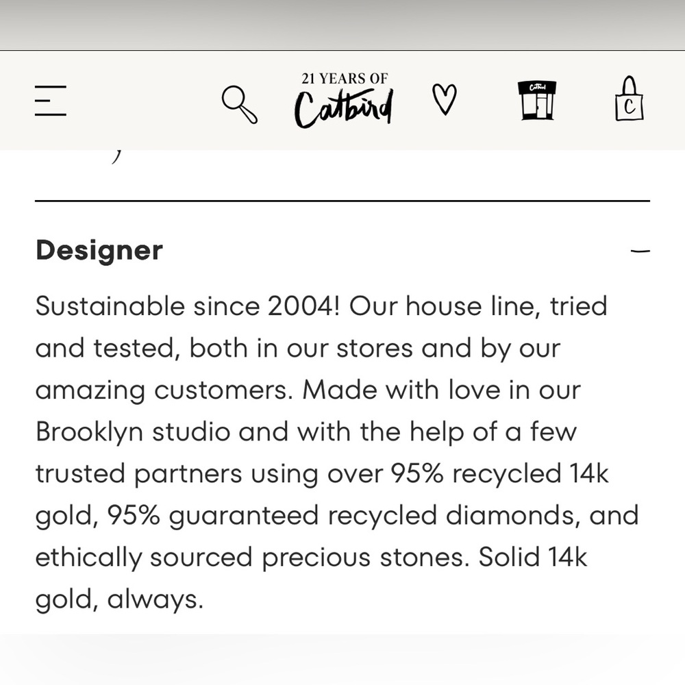 Catbird Fairy Light Black Diamond Hoops (Like-New; Gold/Black;14k) - Picture 8 of 13